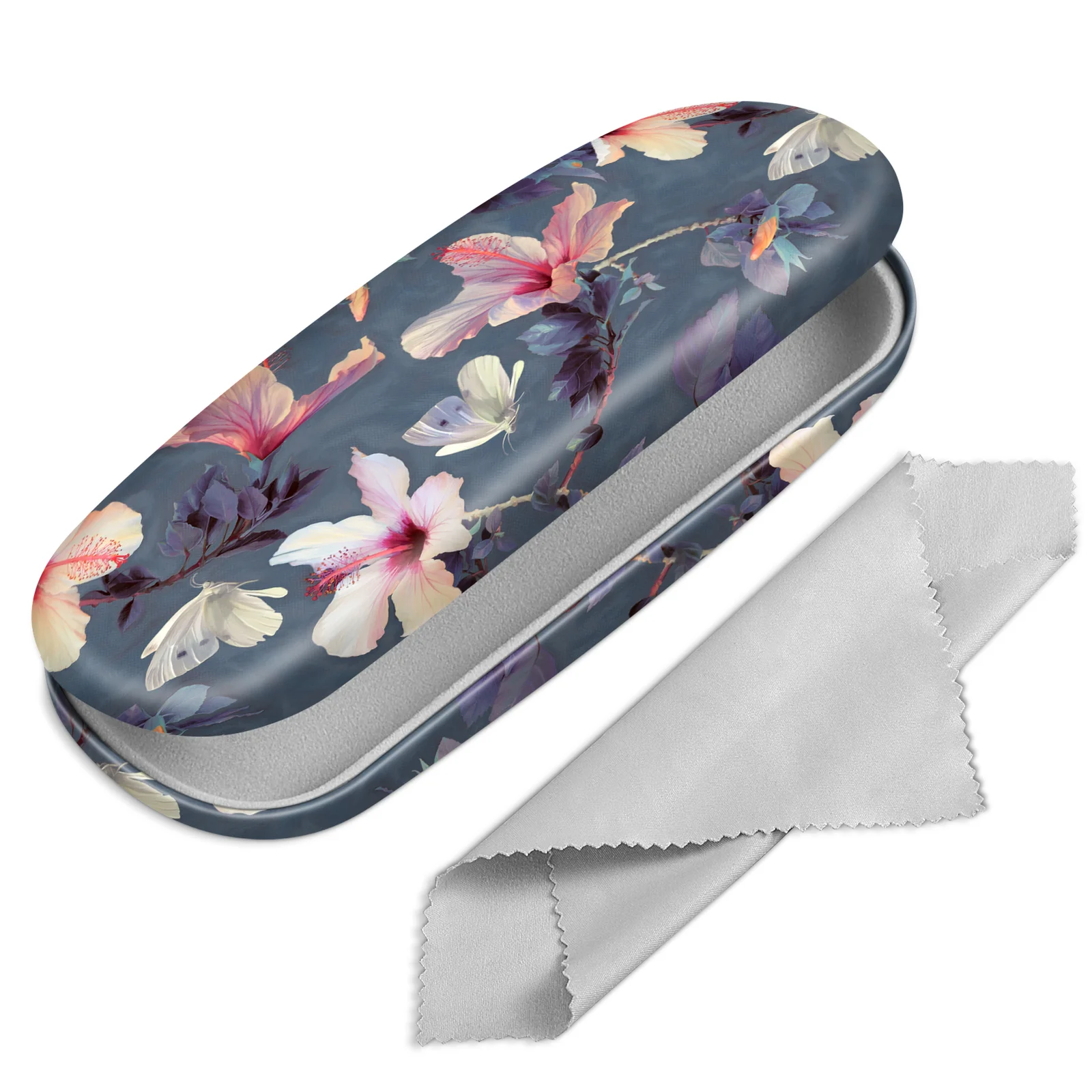 Double Anti Scratch Eyeglass Stand Plush Glasses Pen Holder PU Leather Soft Case 2