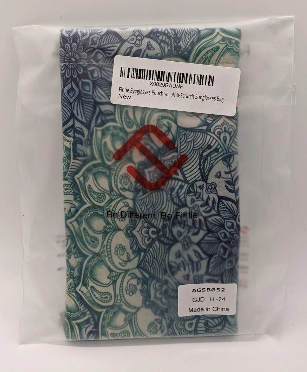 Fintie Eyeglasses Pouch With Cleaning Cloth (Emerald Illusions, 3.9" x 6.8")