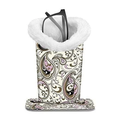 Plush Lined Eyeglasses Holder with Magnetic Base- Premium Vegan Leather Glass...
