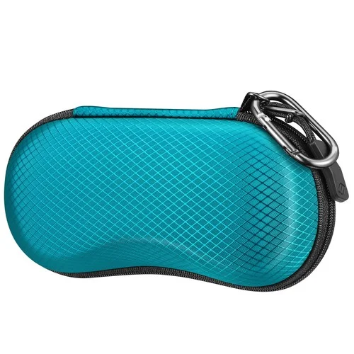 Sunglasses Case Hard EVA Shell Shockproof Sport Glasses Case w/ Metal Carabiner